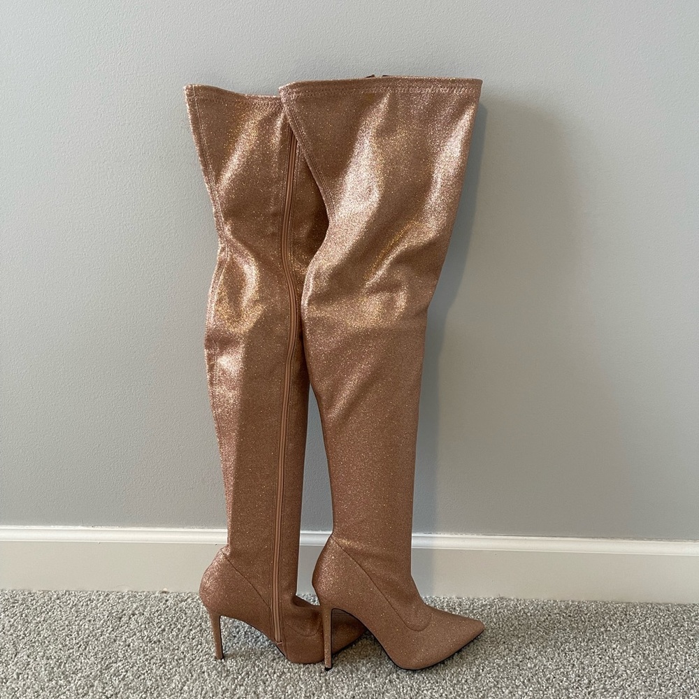Glittery Rose Boots
